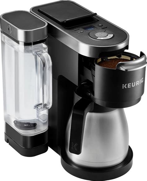 Coffee makers with single serve and carafe - Included with the Hamilton Beach FlexBrew Trio Coffee Maker is a 12 cup glass carafe, single-serve pod holder, single-serve brew basket and a cup rest with a storage area for either. Compatible with Keurig K-Cup®* pods and other pod brands. Three Ways to Brew Brew up to 12 cups using your favorite ground coffee on the carafe side or brew a ...